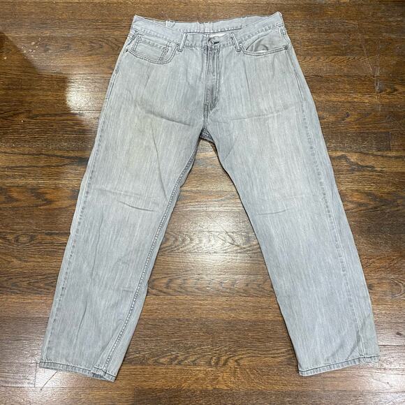 Levi’s 505 Light Grey Denim Jeans Size 38 x 30 Straight Leg - Picture 1 of 10